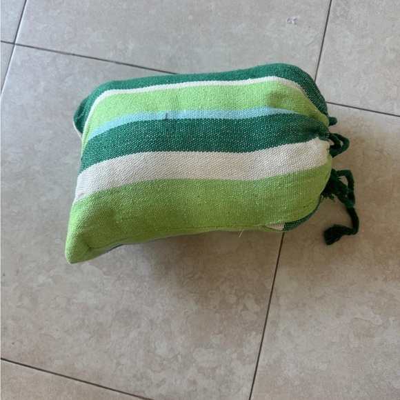Green and White Striped Hammock - Picture 2 of 2